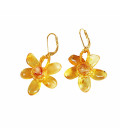 Удлиненное яркое колье из натурального янтаря