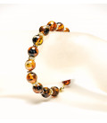 Роскошный браслет из балтийского янтаря с металлическими вставками 