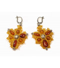 Серьги из балтийского янтаря и бисера